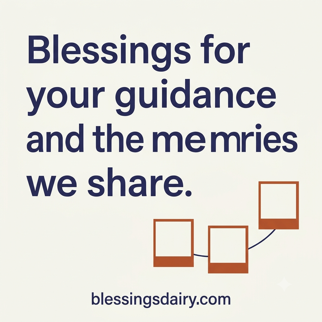 Modern indigo and rust poster with a short blessing for Dad's guidance and shared memories