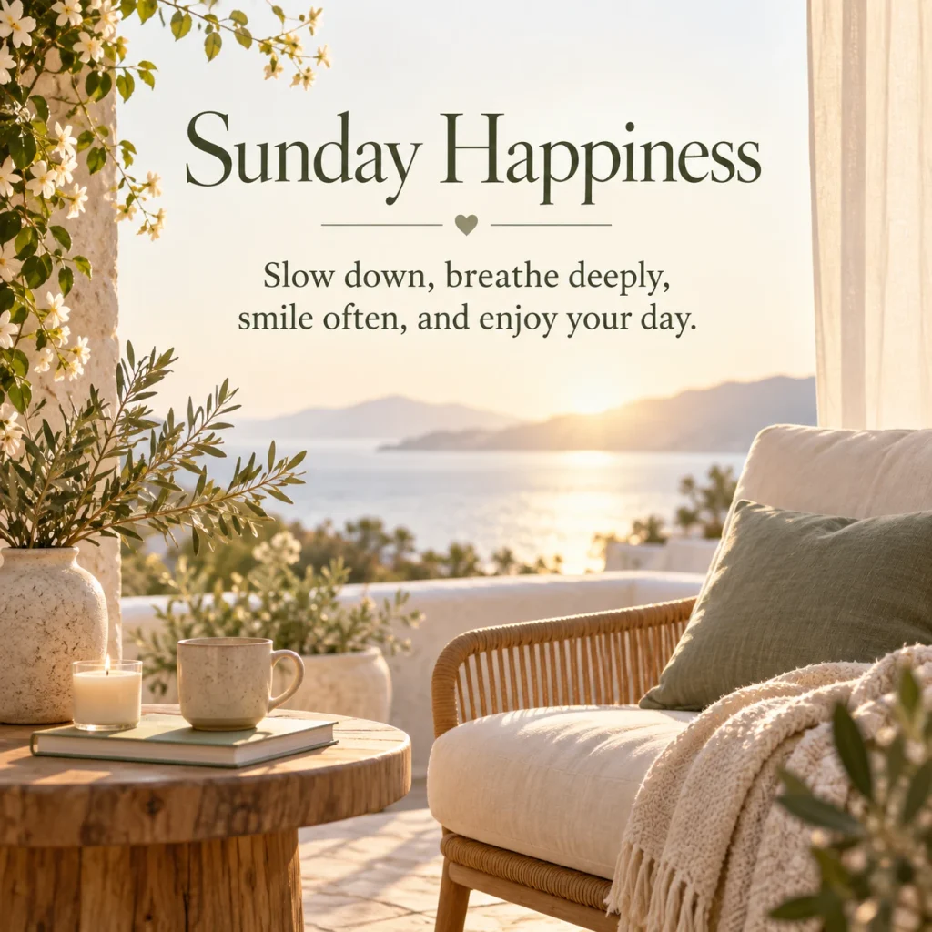 Happy Sunday inspirational quote image
