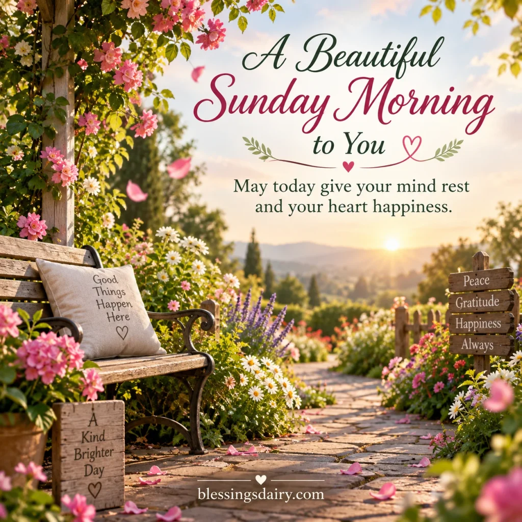 Lovely Happy Sunday morning image for friends and family