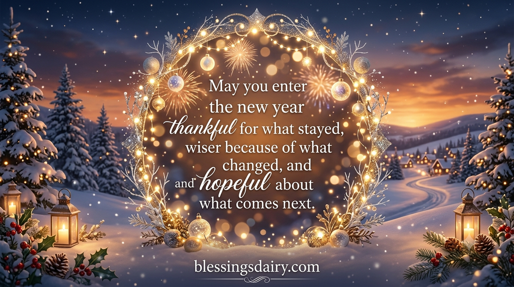 Grateful New Year blessings for reflection growth and moving forward

