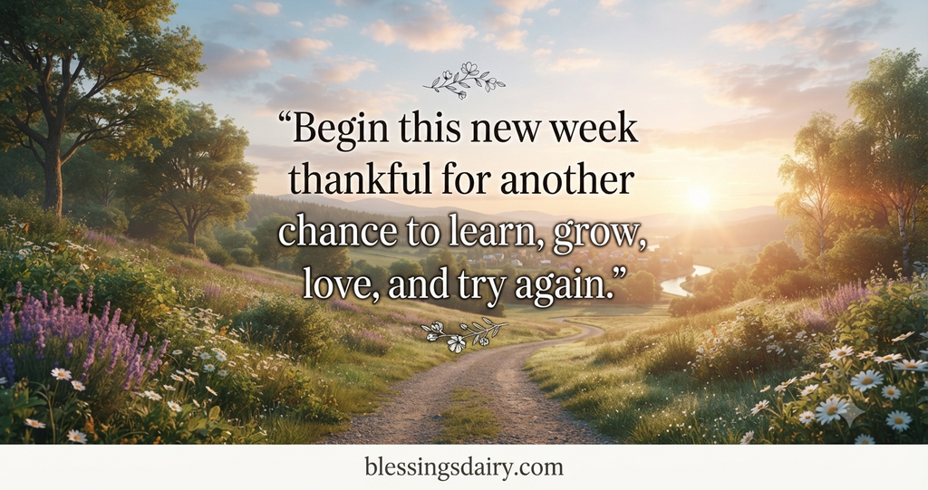 Grateful positive Monday blessings for a new week
