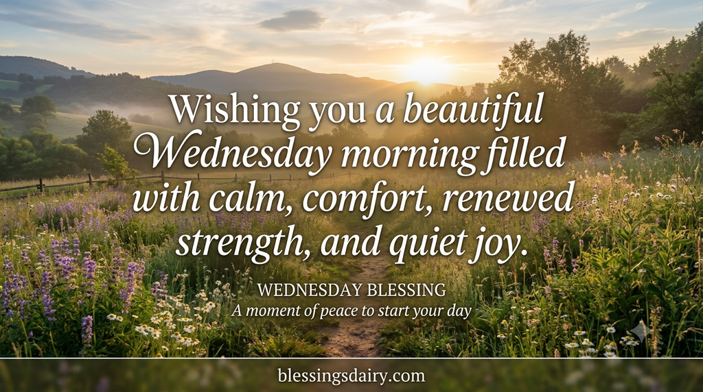 Peaceful Wednesday morning blessings with morning light