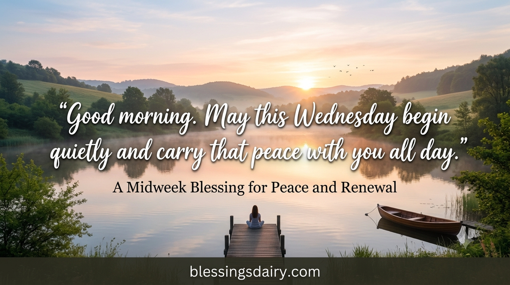 Peaceful Wednesday morning blessings with morning light