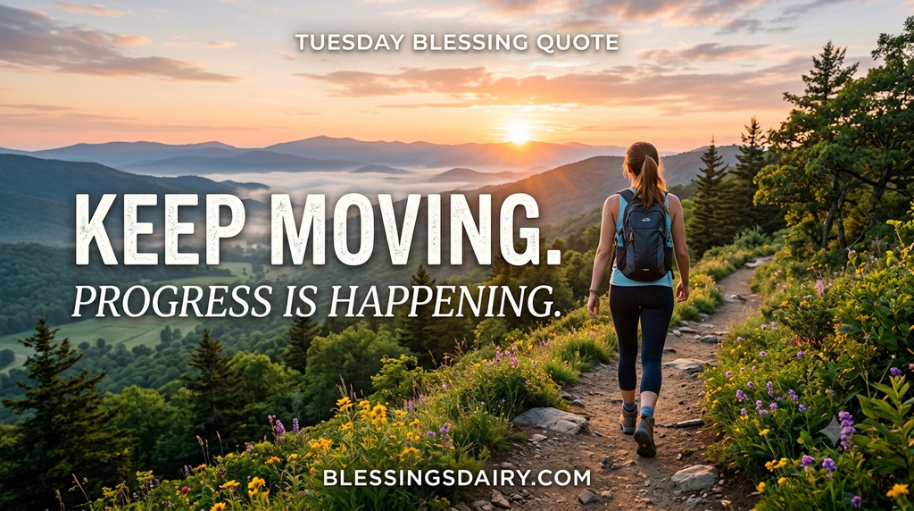 Short uplifting Tuesday blessings to keep moving forward