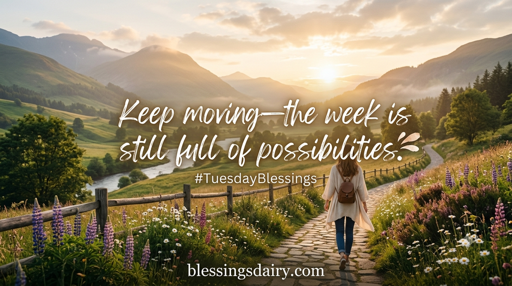 Short uplifting Tuesday blessings to keep moving forward