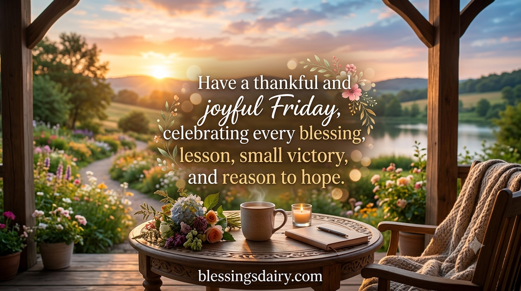 Thankful joyful Friday blessings to celebrate the week