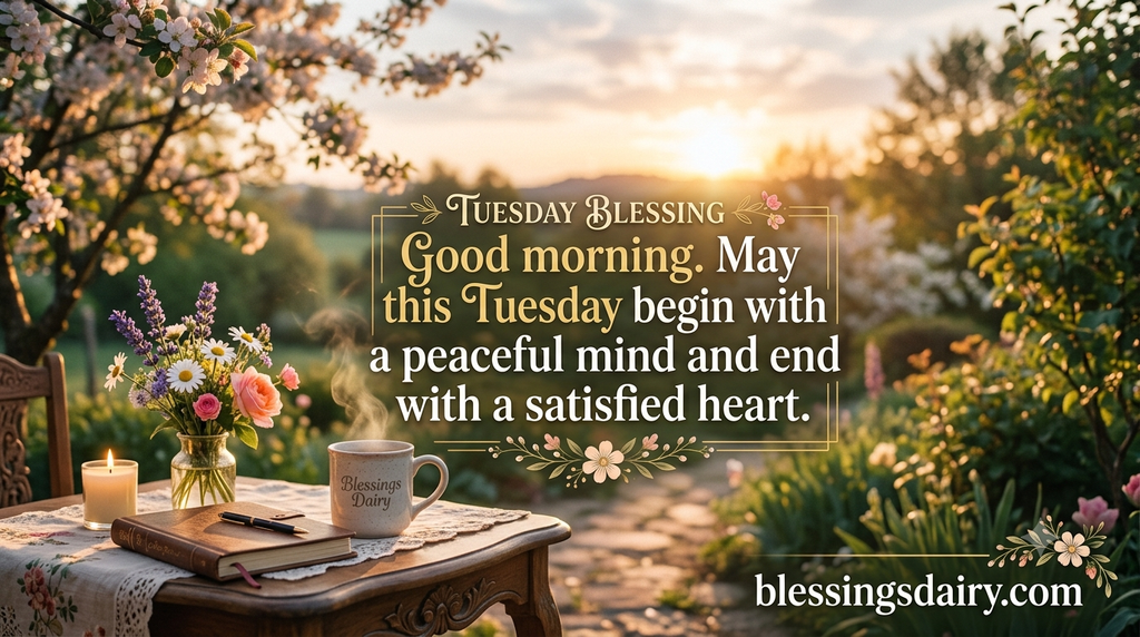 Bright Tuesday morning blessings with a peaceful sunrise