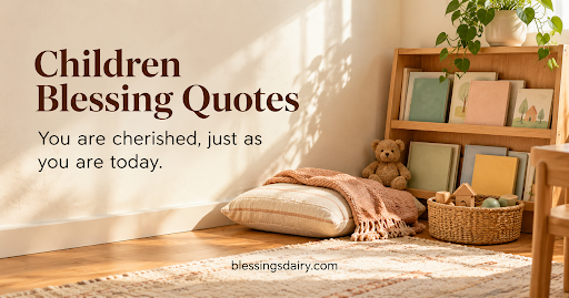 Sunlit reading corner with the blessing You are cherished, just as you are today.