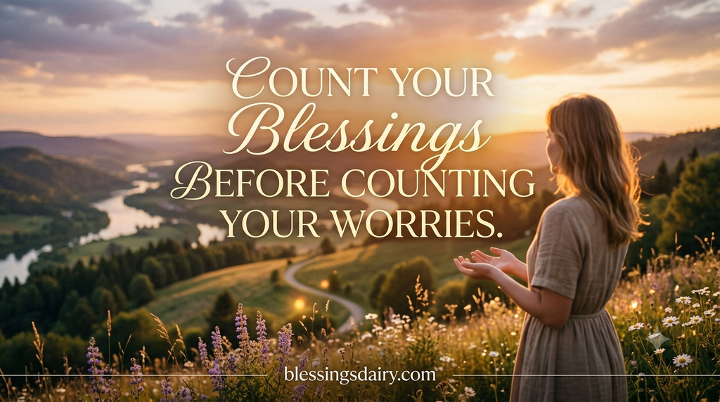 Gratitude quote encouraging readers to count their blessings

