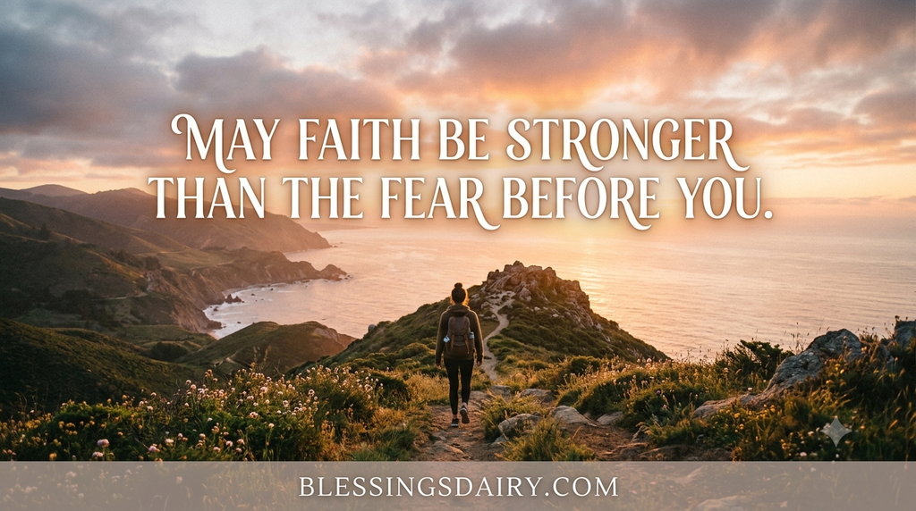 Inspirational faith blessing quote about courage and hope

