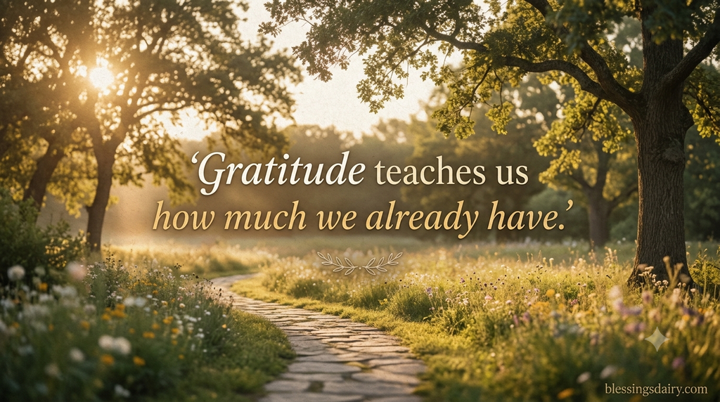 Gratitude blessing quote about appreciating what we already have

